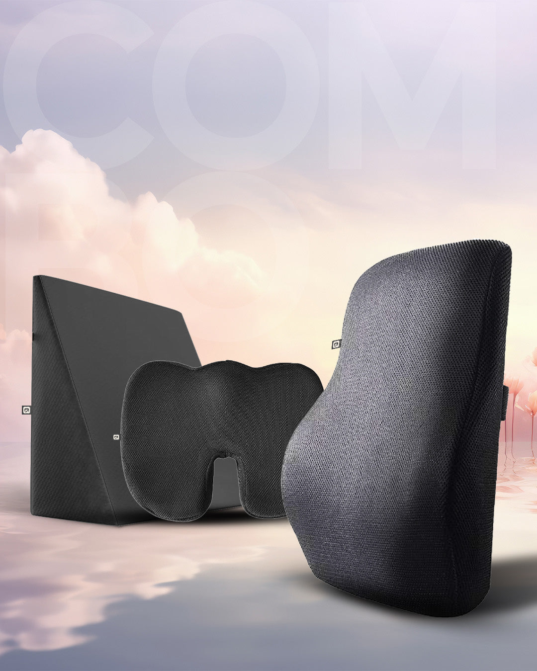 Espalda Office Ergonomic Set – Ultimate Posture & Lumbar Support for Long Sitting Hours