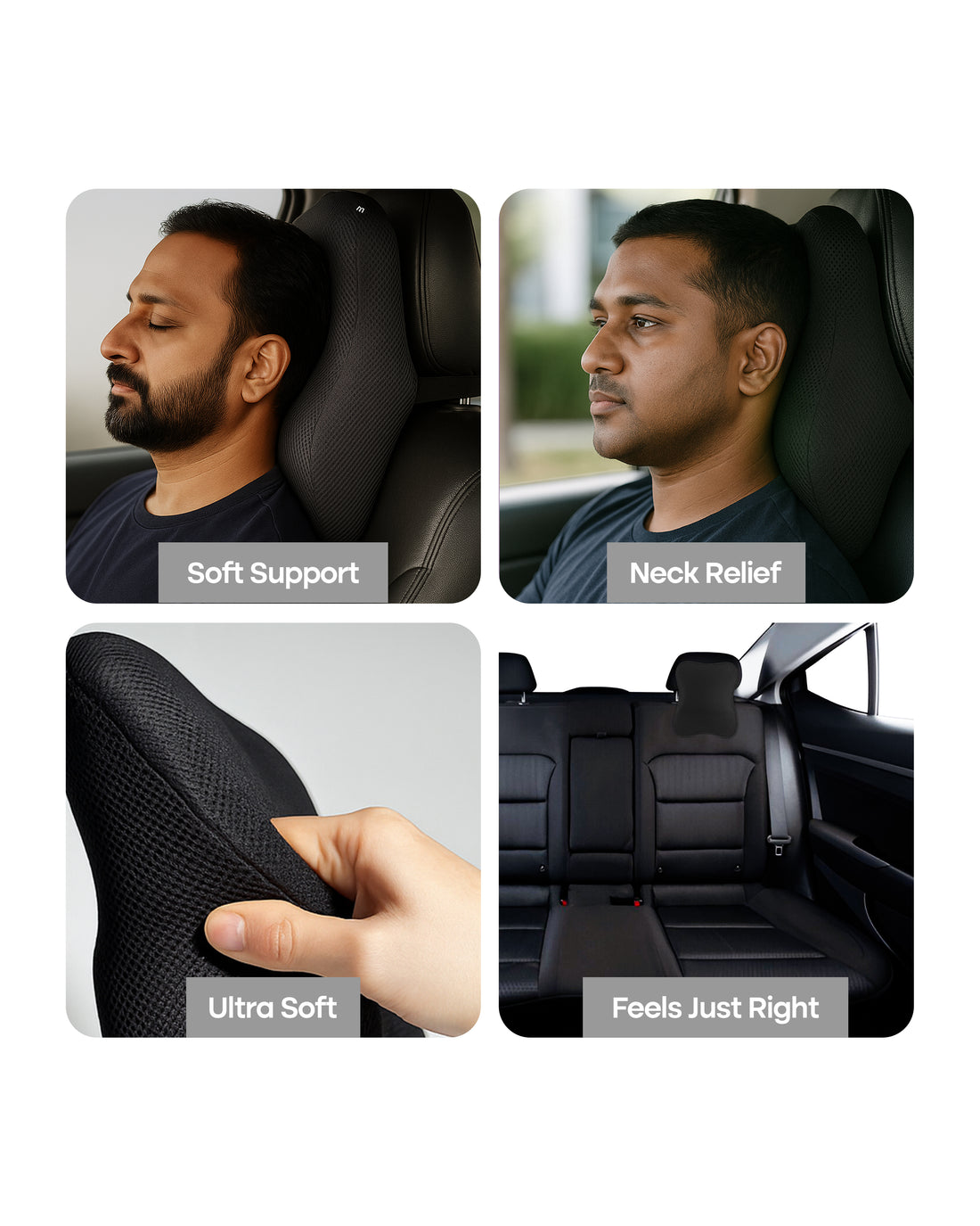 Espalda Car Neck Rest | Memory Foam Head & Neck Support