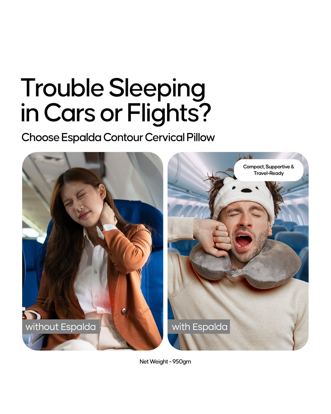 Espalda Round Neck Rest | Compact Travel Neck Pillow