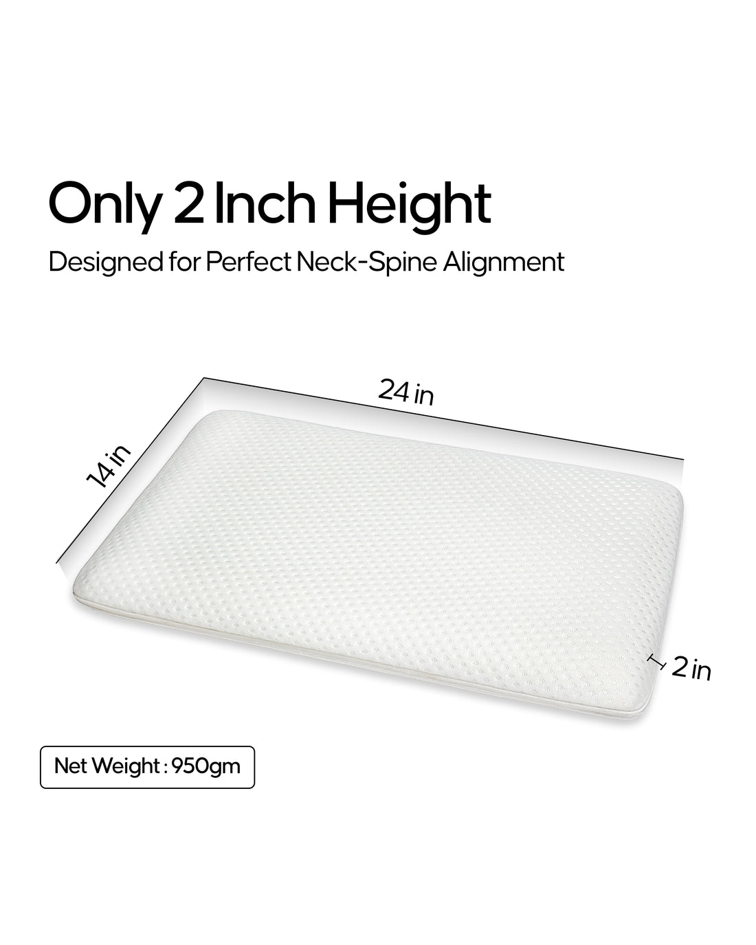 Espalda Ultra Slim Pillow | 2-Inch Flat Memory Foam Pillow