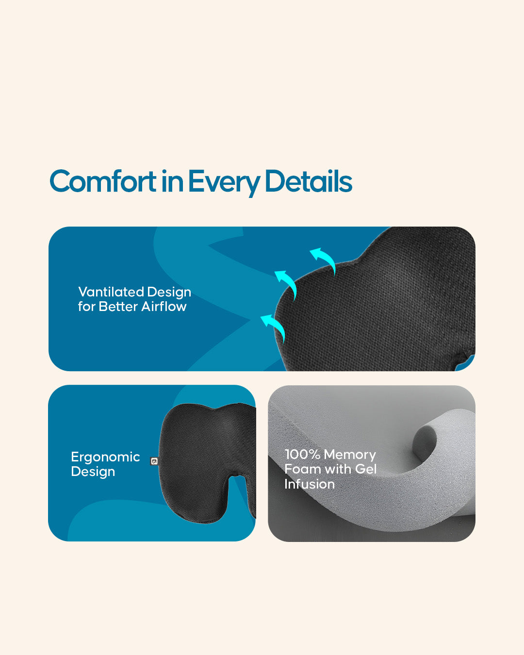 Espalda Coccyx Seat Cushion – Tailbone & Back Pain Relief