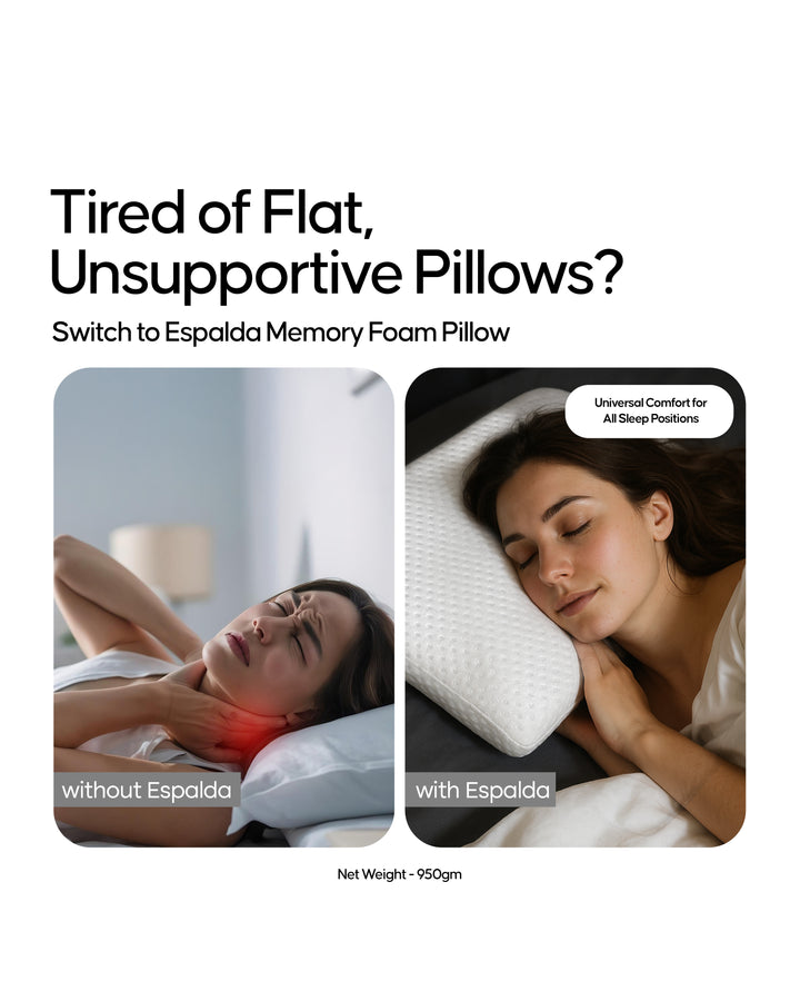 Espalda Memory Foam Pillow | All Sleep Position Comfort